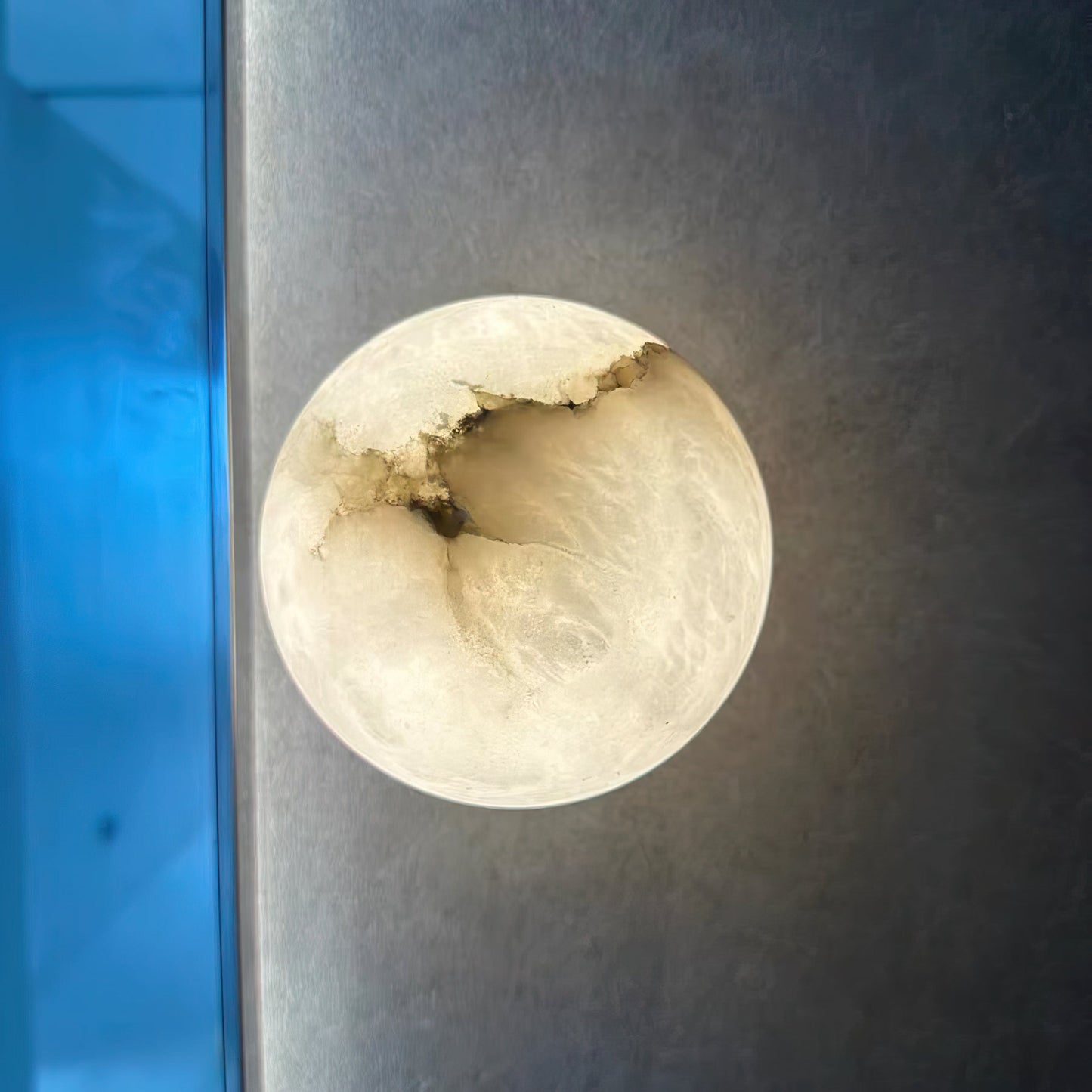 Wall Light Alabaster Globe in Japandi Style | Elvuna