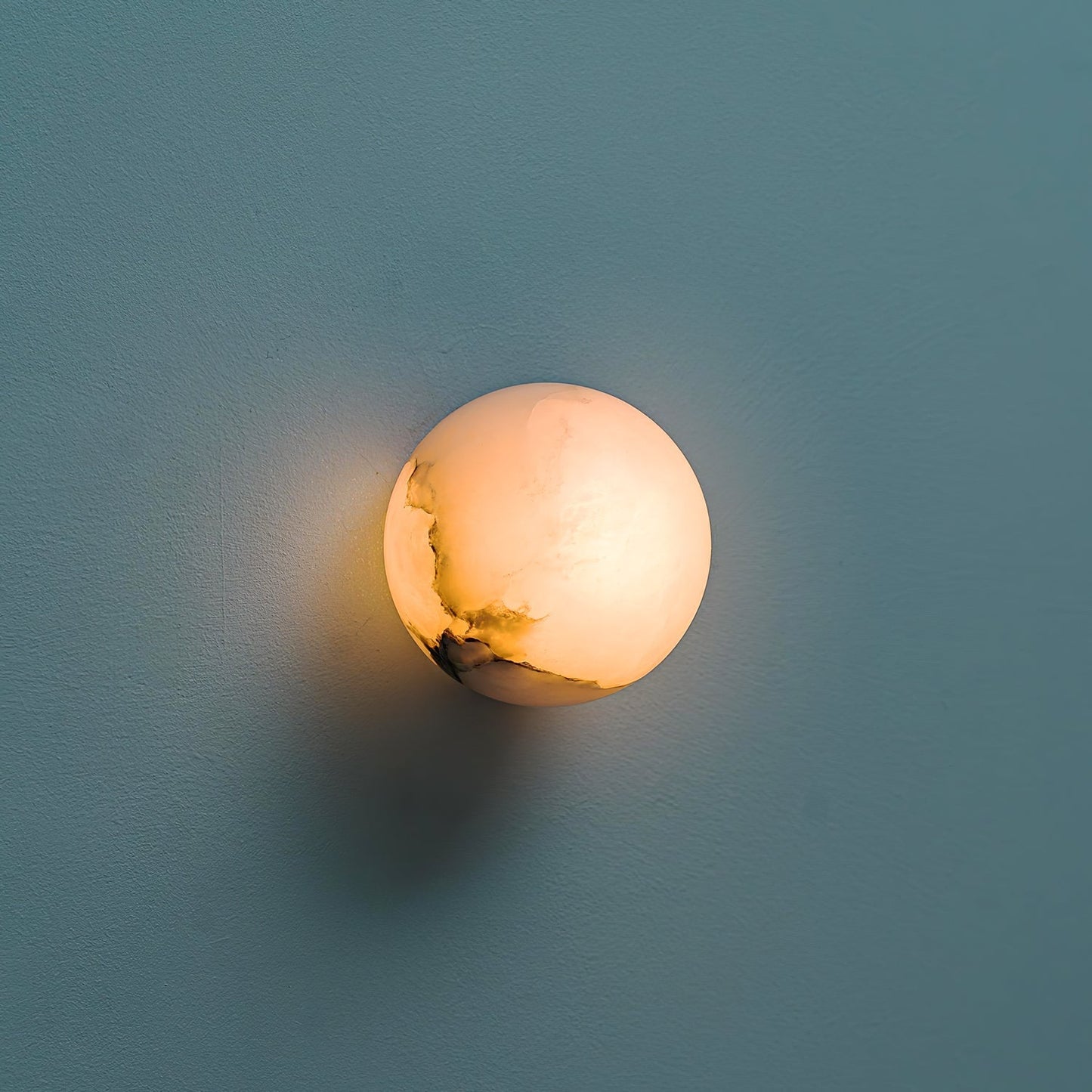 Wall Light Alabaster Globe in Japandi Style | Elvuna
