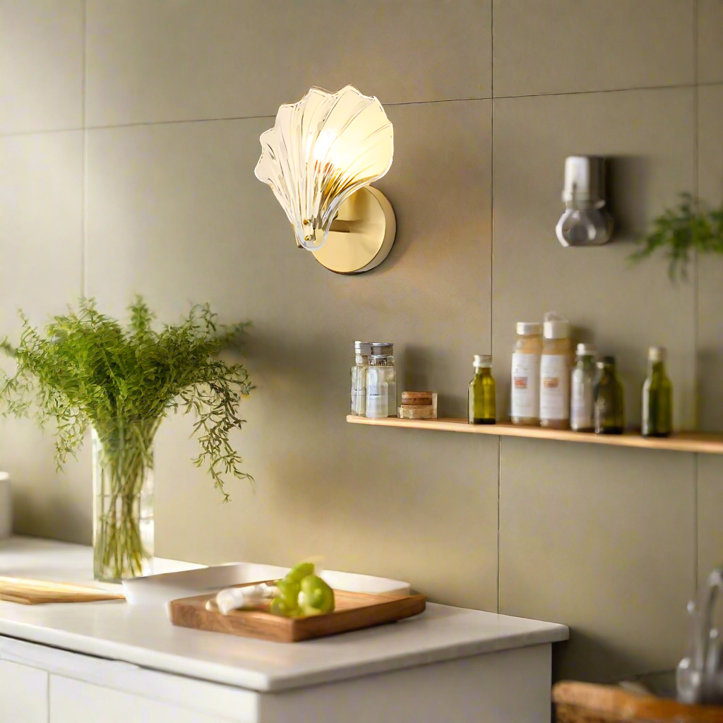 Wall Light Brass Glass Coastal Design | Merevor