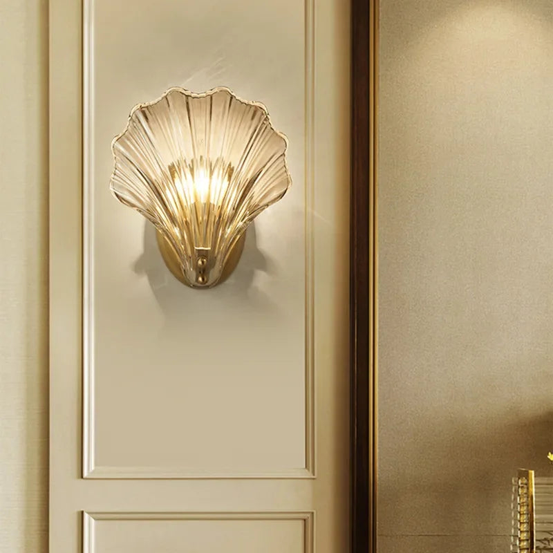 Wall Light Brass Glass Coastal Design | Merevor