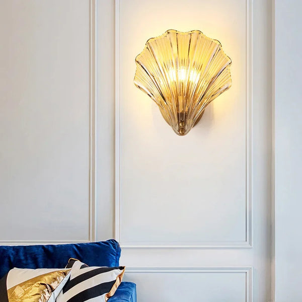 Wall Light Brass Glass Coastal Design | Merevor