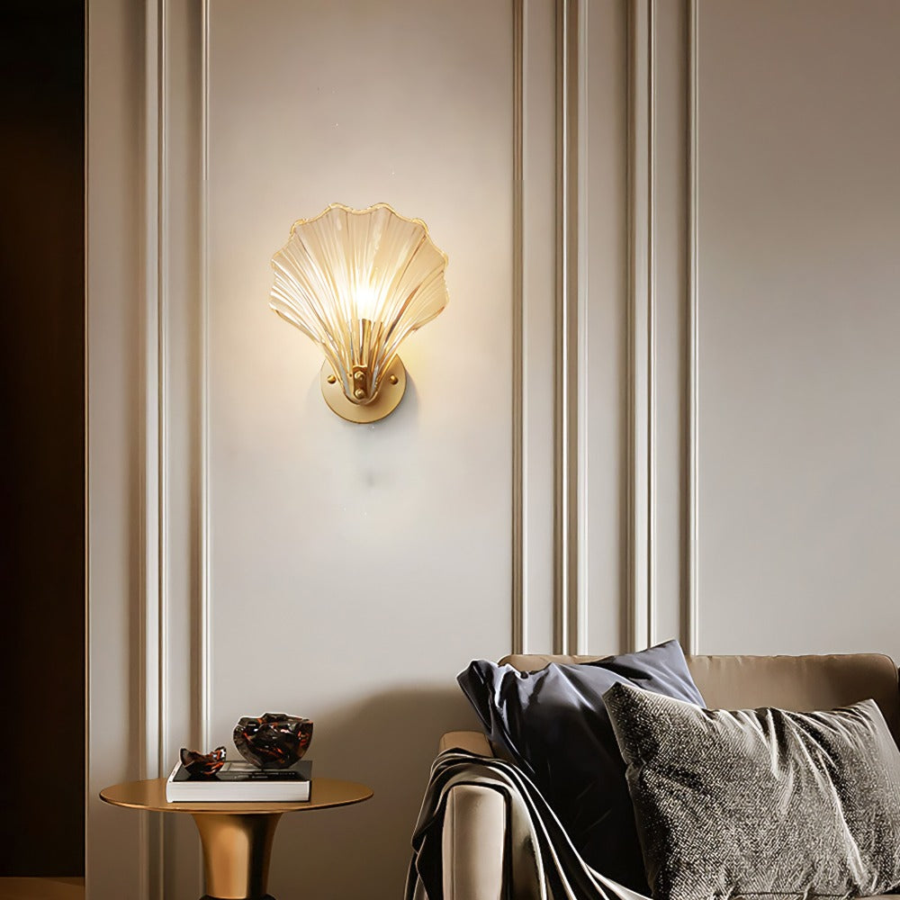 Wall Light Brass Glass Coastal Design | Merevor