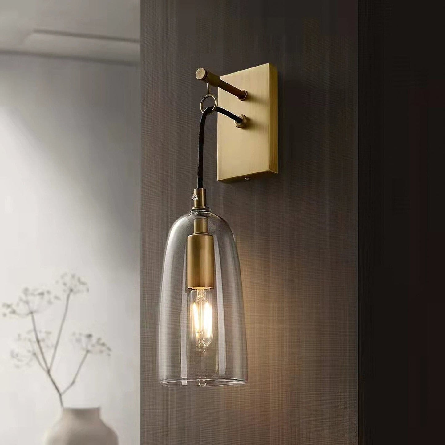 Wall Light Brass Glass for Nordic Interiors | Larexa