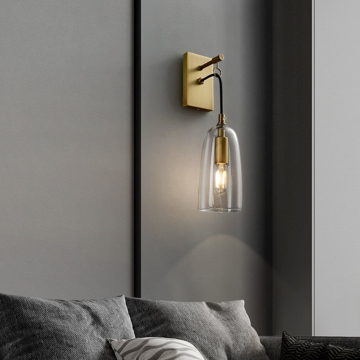 Wall Light Brass Glass for Nordic Interiors | Larexa