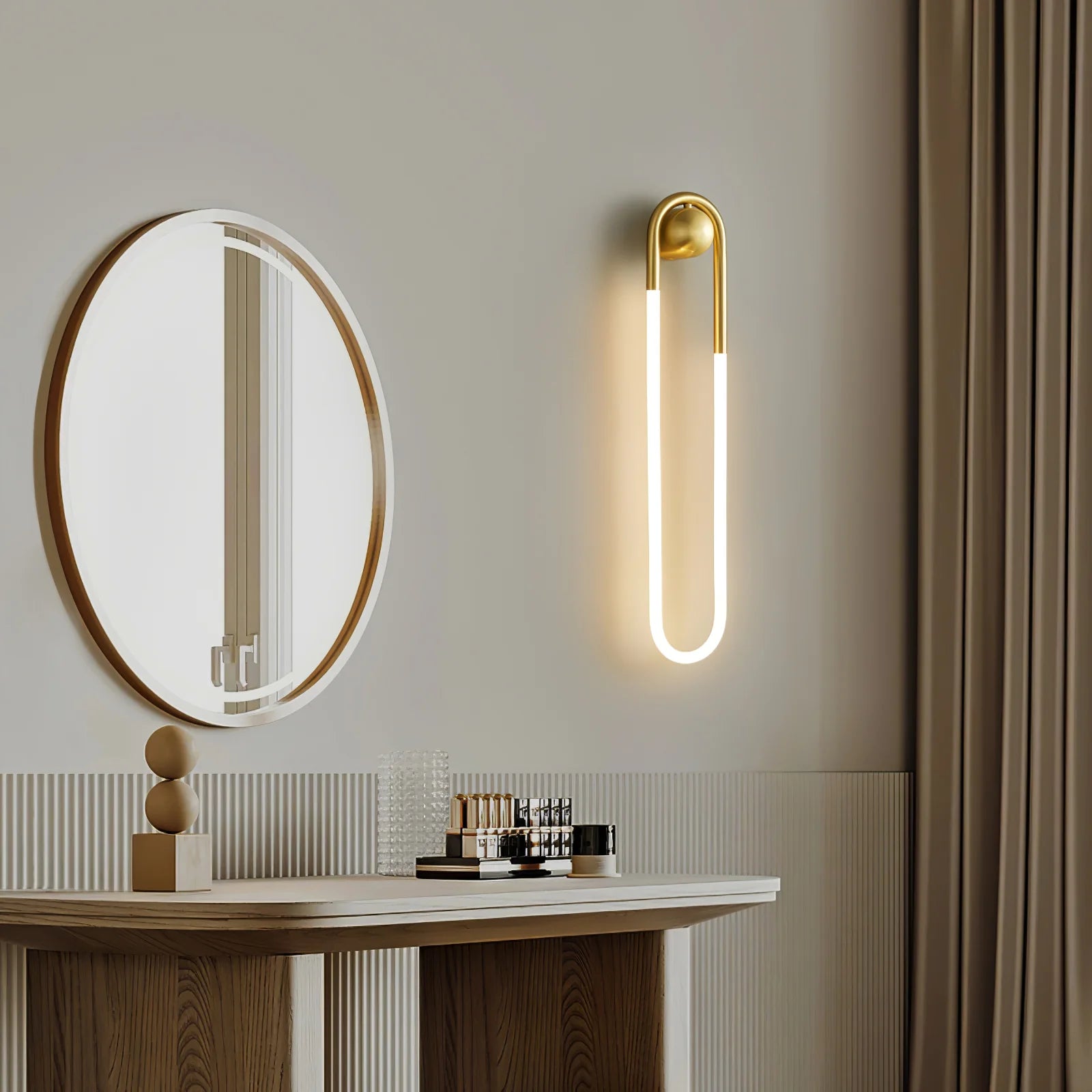 Wall Light Brass Loop in Modern Design | Rudilo