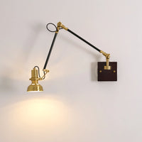 Wall Light Brass Wood Swing Arm Modern Interior | Kanvero