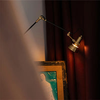 Wall Light Brass Wood Swing Arm Modern Interior | Kanvero