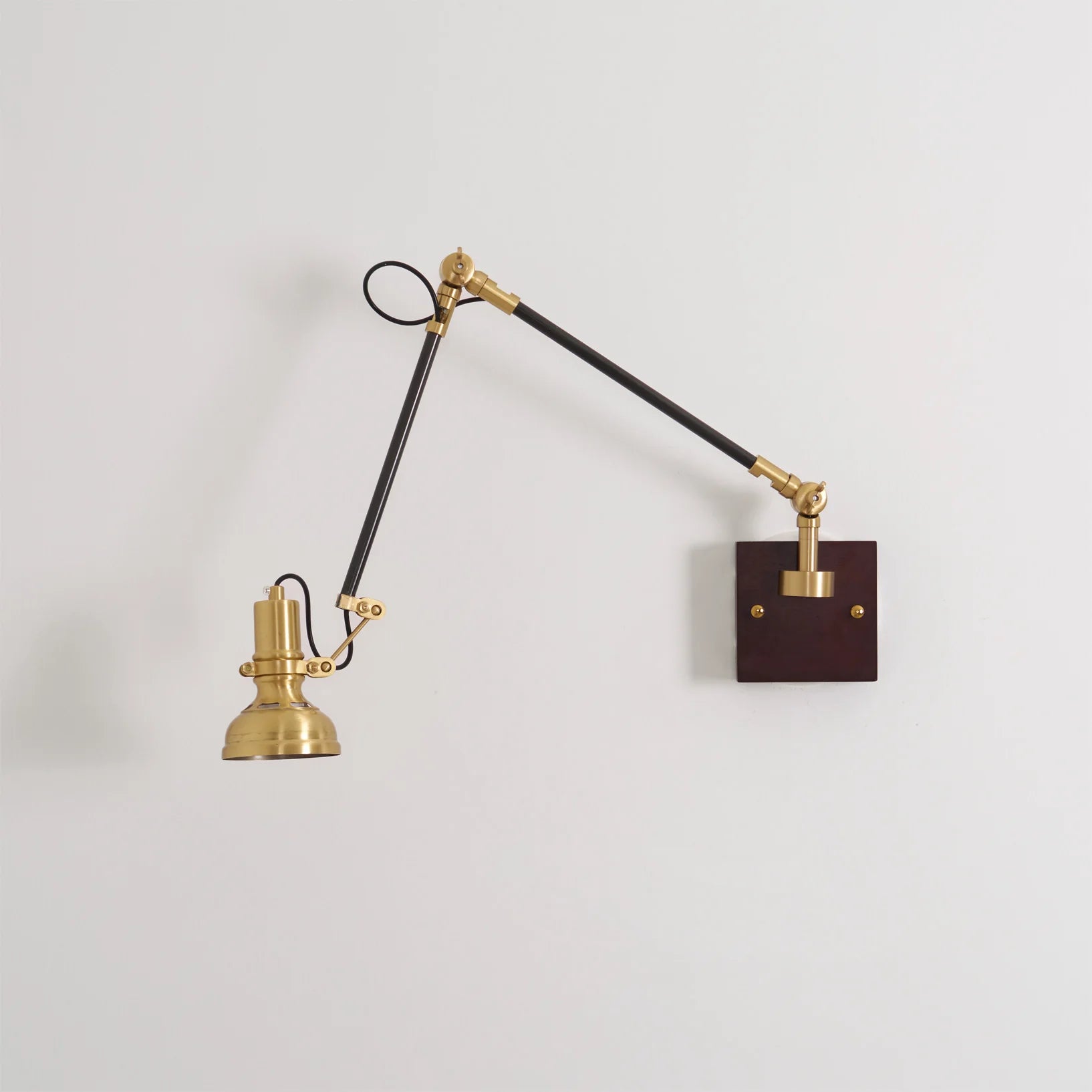 Wall Light Brass Wood Swing Arm Modern Interior | Kanvero
