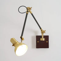 Wall Light Brass Wood Swing Arm Modern Interior | Kanvero