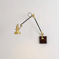 Wall Light Brass Wood Swing Arm Modern Interior | Kanvero
