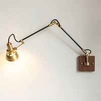 Wall Light Brass Wood Swing Arm Modern Interior | Kanvero