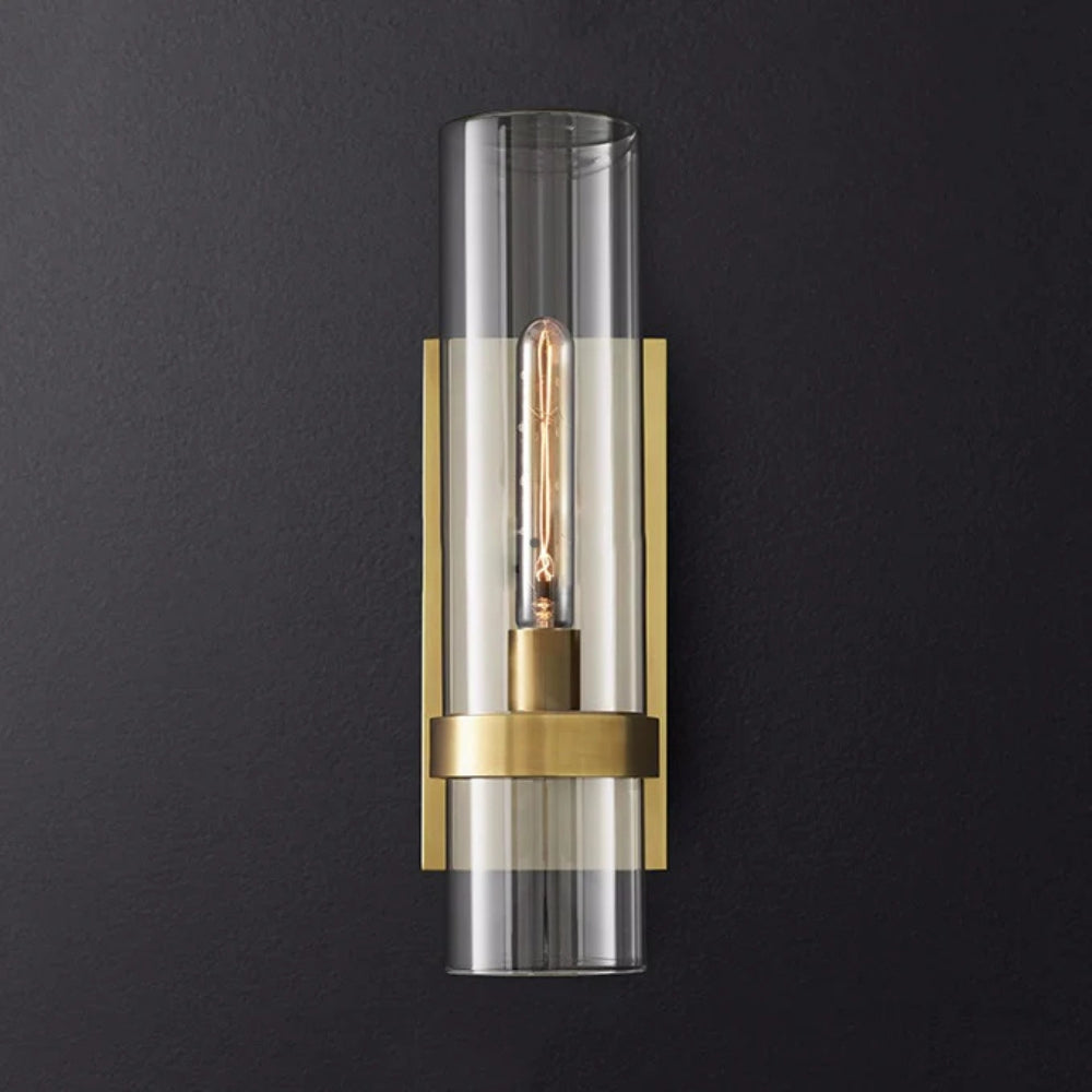Wall Light Clear Glass Cylinder Traditional Design | Bravon