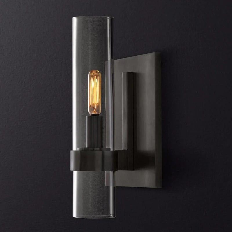 Wall Light Clear Glass Cylinder Traditional Design | Bravon