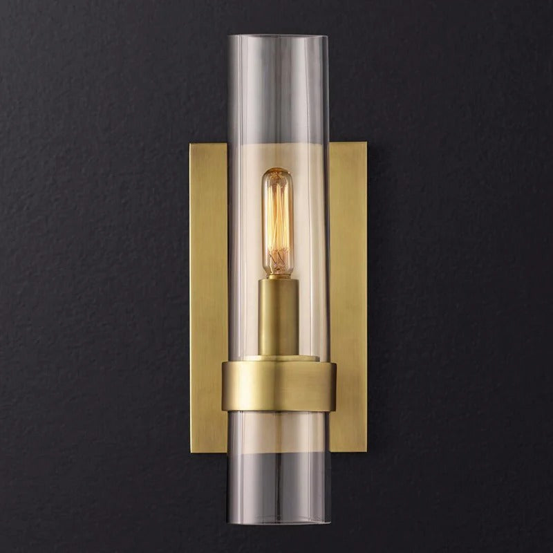 Wall Light Clear Glass Cylinder Traditional Design | Bravon