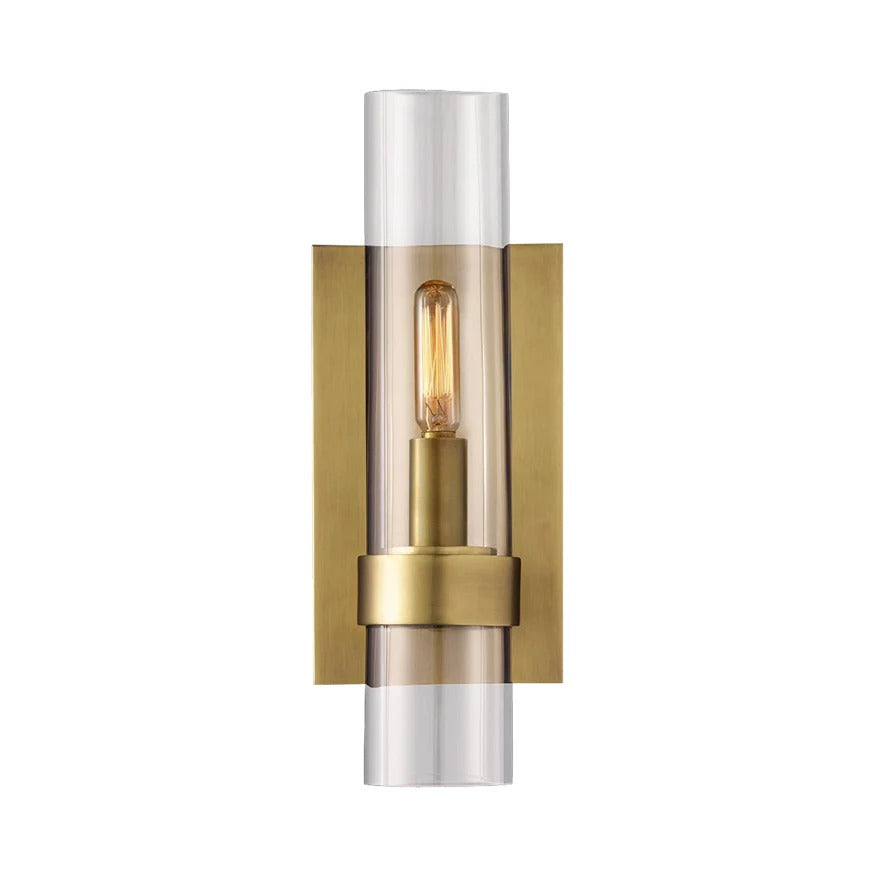 Wall Light Clear Glass Cylinder Traditional Design | Bravon