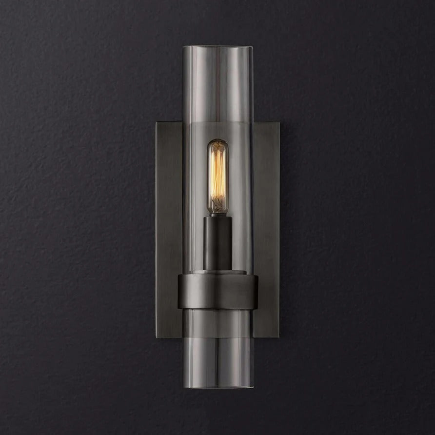 Wall Light Clear Glass Cylinder Traditional Design | Bravon