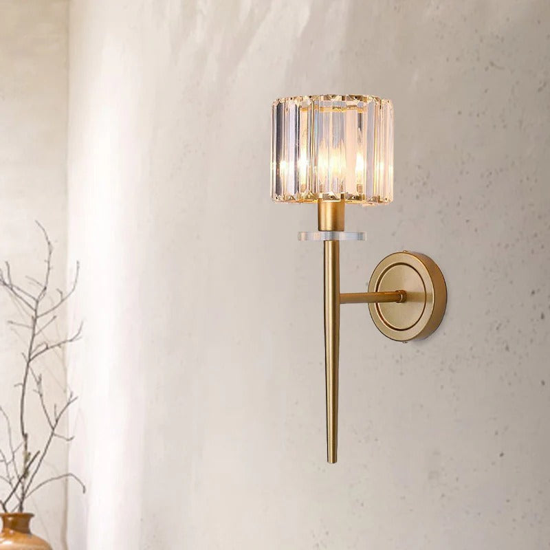 Wall Light Crystal Shade Gold Finish Modern Interior | Calyron