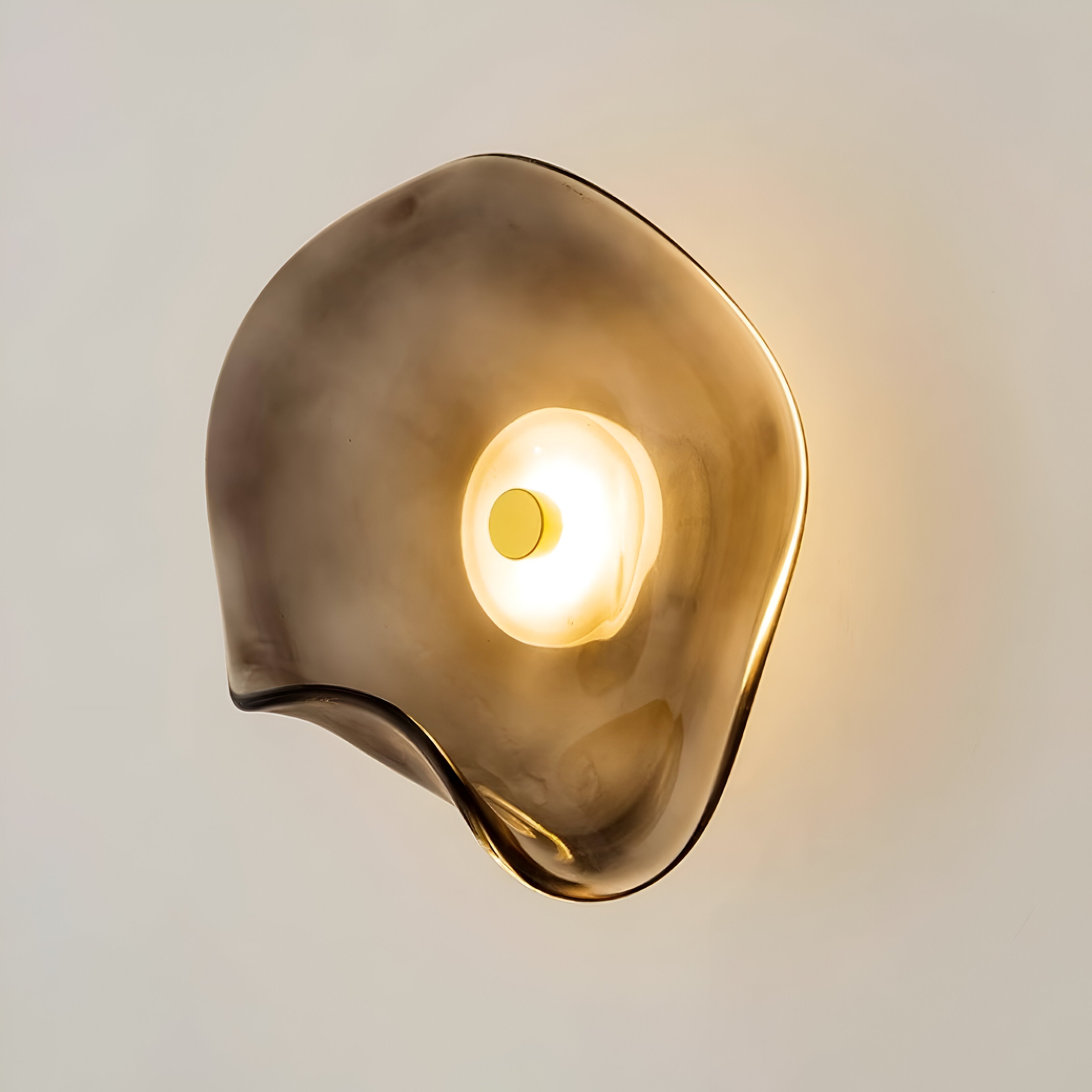 Wall Light Curved Glass in Nordic Japandi Style | Lysaro