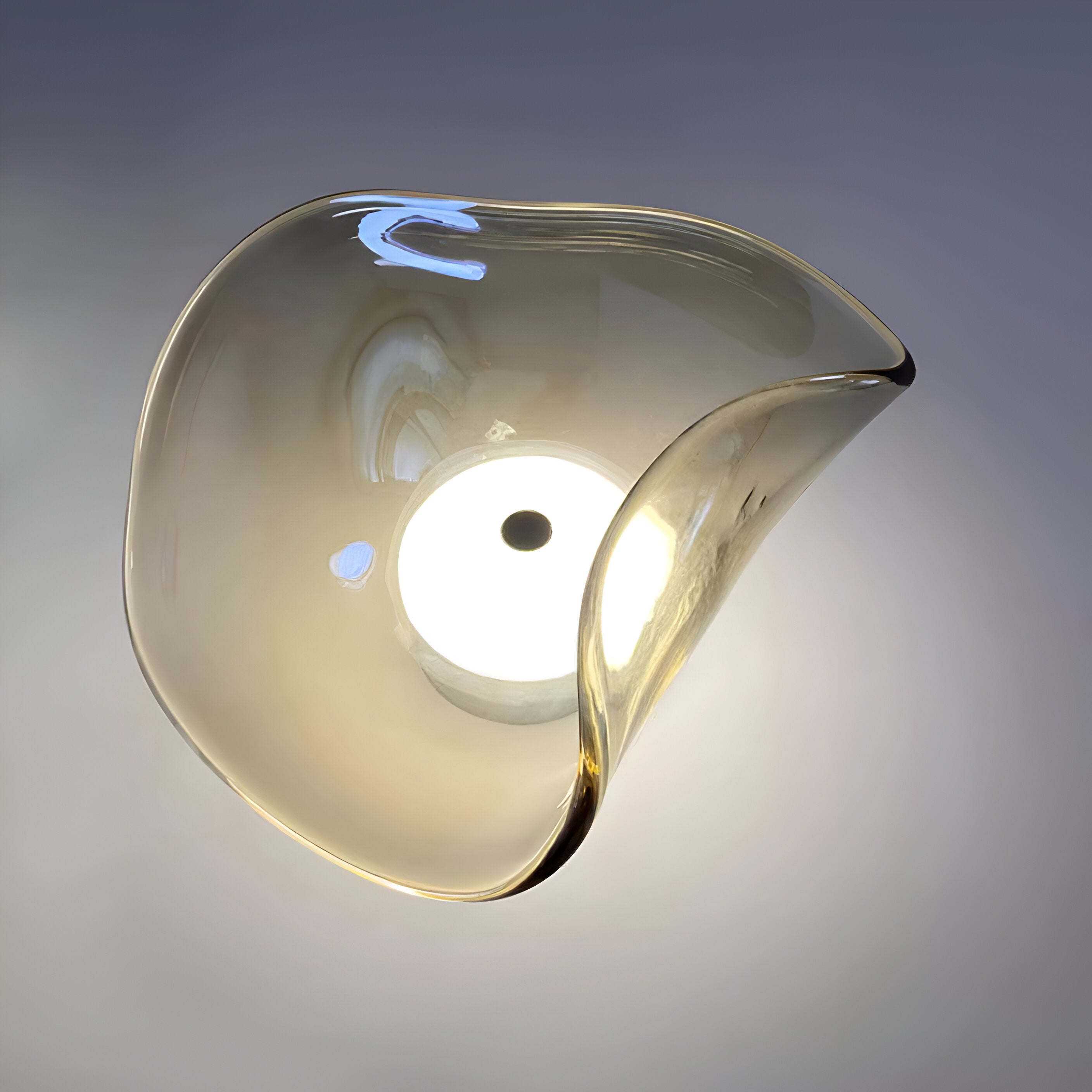 Wall Light Curved Glass in Nordic Japandi Style | Lysaro