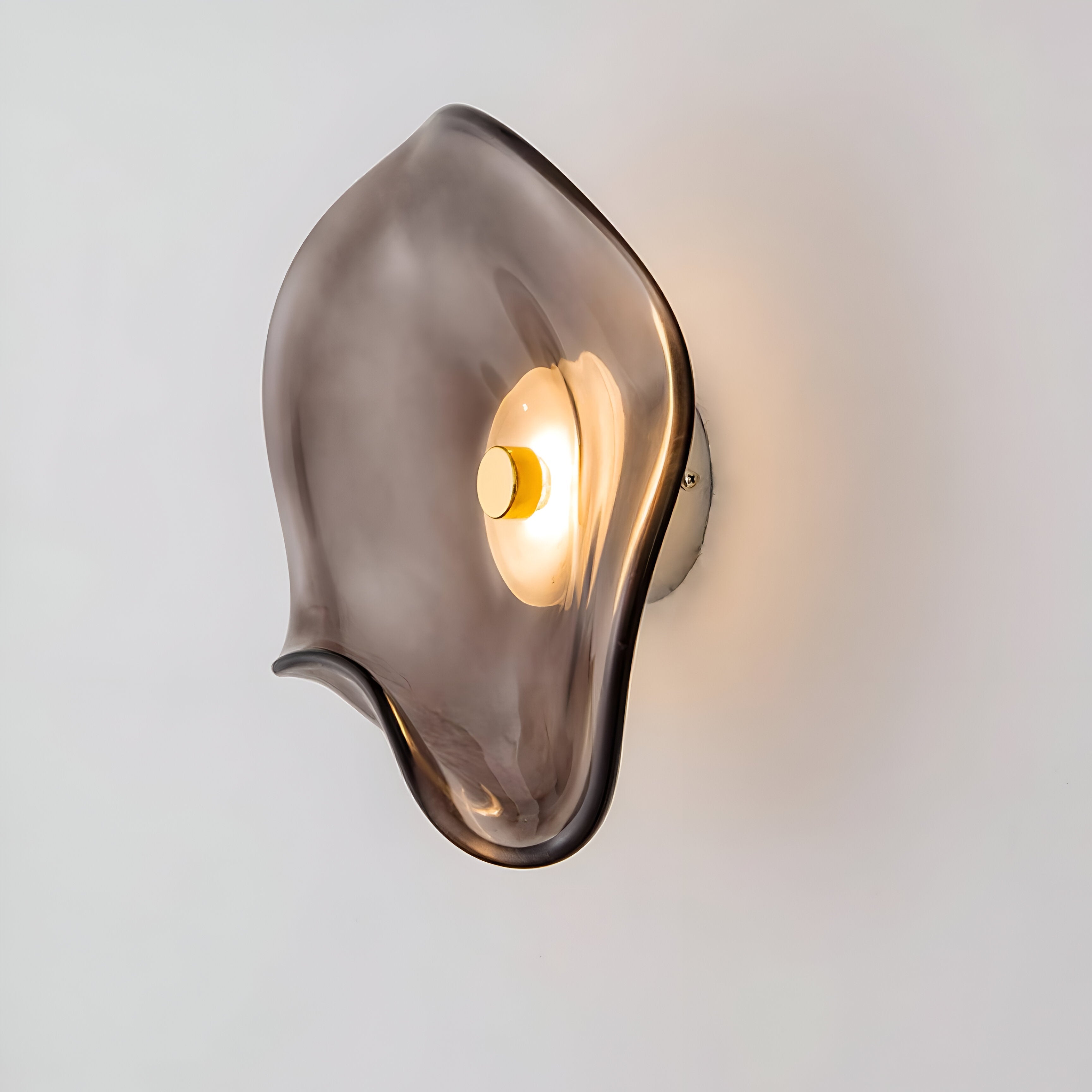 Wall Light Curved Glass in Nordic Japandi Style | Lysaro
