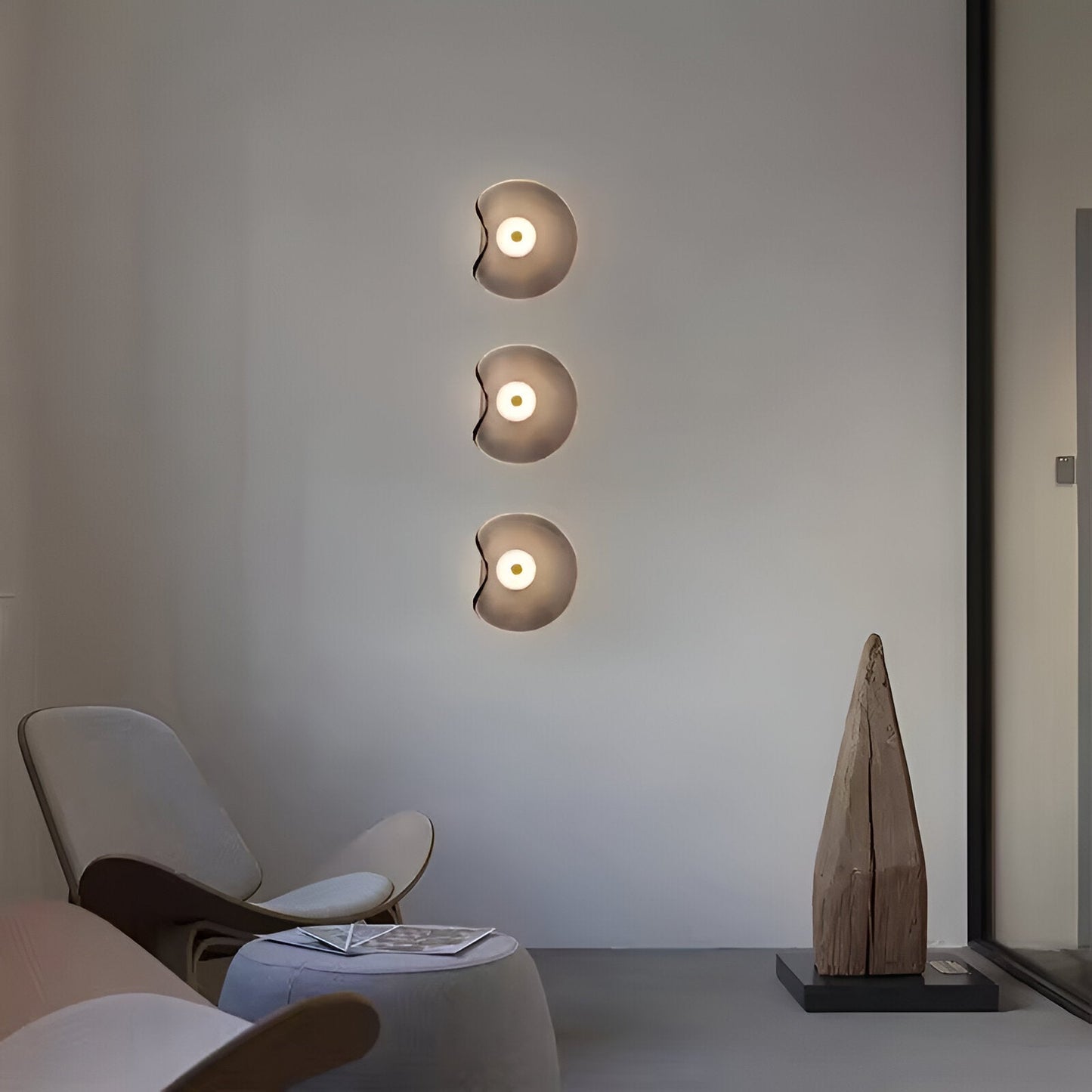 Wall Light Curved Glass in Nordic Japandi Style | Lysaro