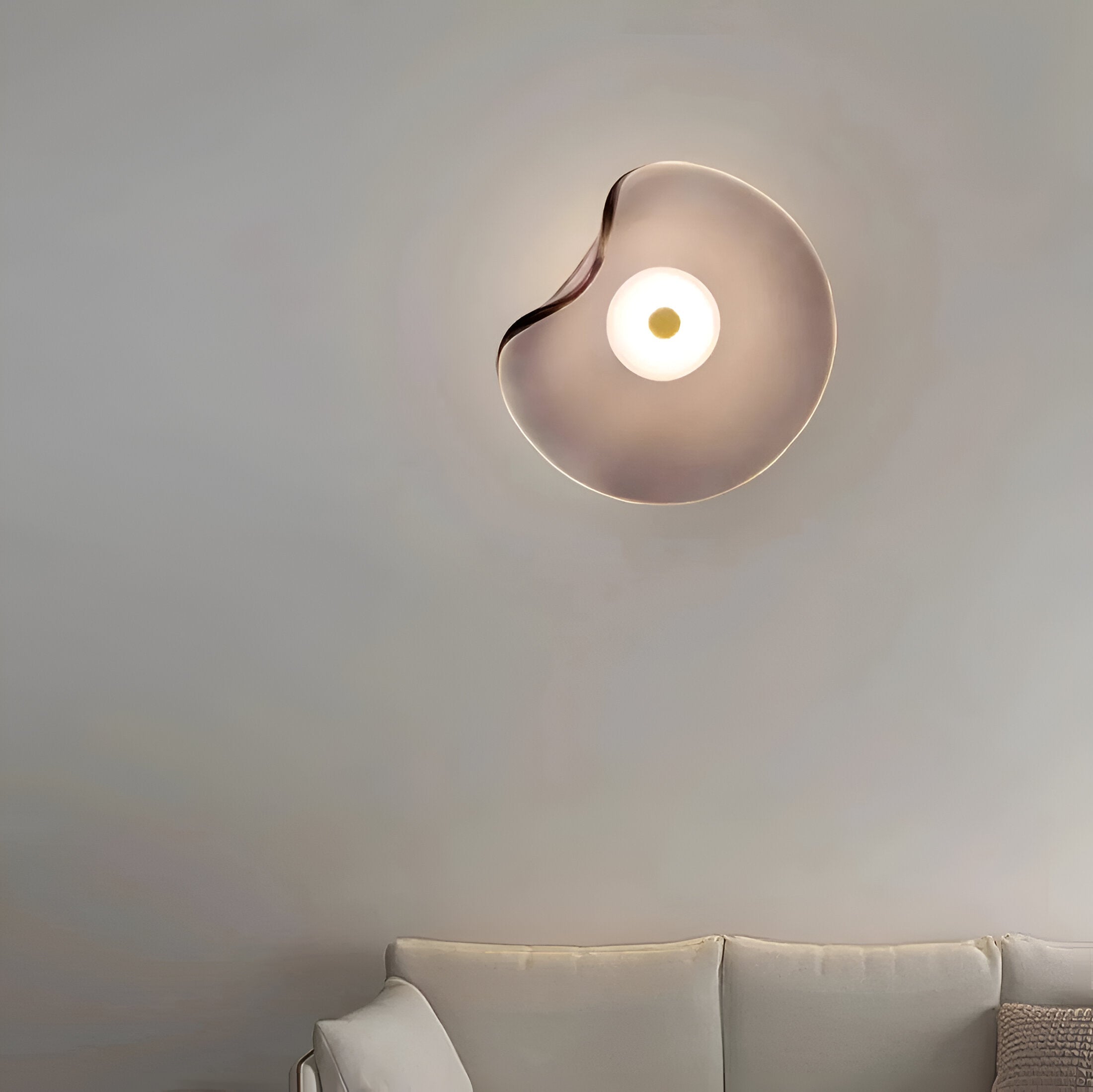 Wall Light Curved Glass in Nordic Japandi Style | Lysaro