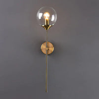 Wall Light Glass Globe Brass Finish Modern Interior | Torvane
