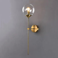 Wall Light Glass Globe Brass Finish Modern Interior | Torvane