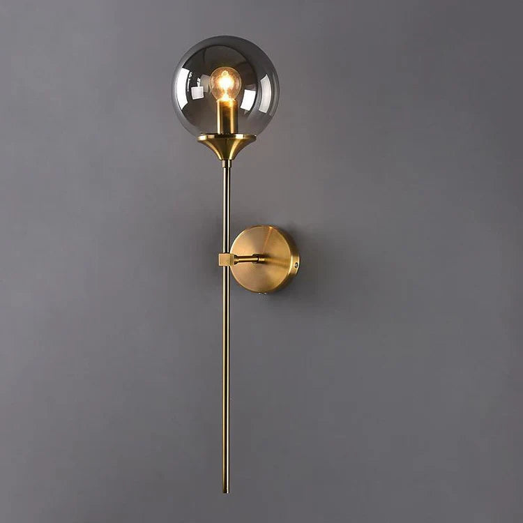 Wall Light Glass Globe Brass Finish Modern Interior | Torvane