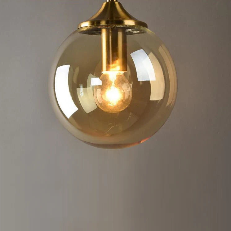 Wall Light Glass Globe Brass Finish Modern Interior | Torvane