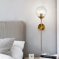Wall Light Glass Globe Brass Finish Modern Interior | Torvane