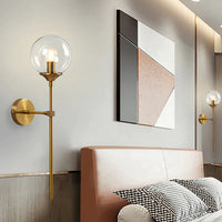Wall Light Glass Globe Brass Finish Modern Interior | Torvane