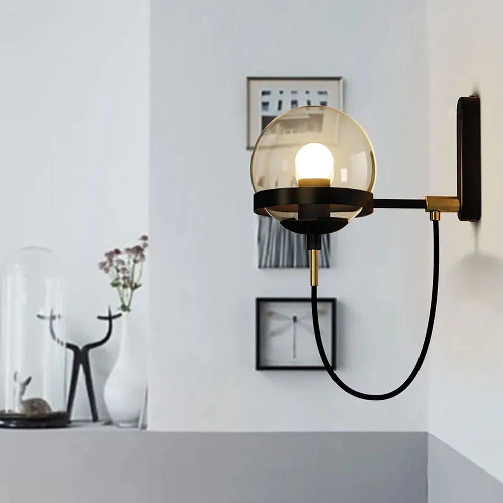 Wall Light Glass Globe Nordic Vintage Style | Soriva