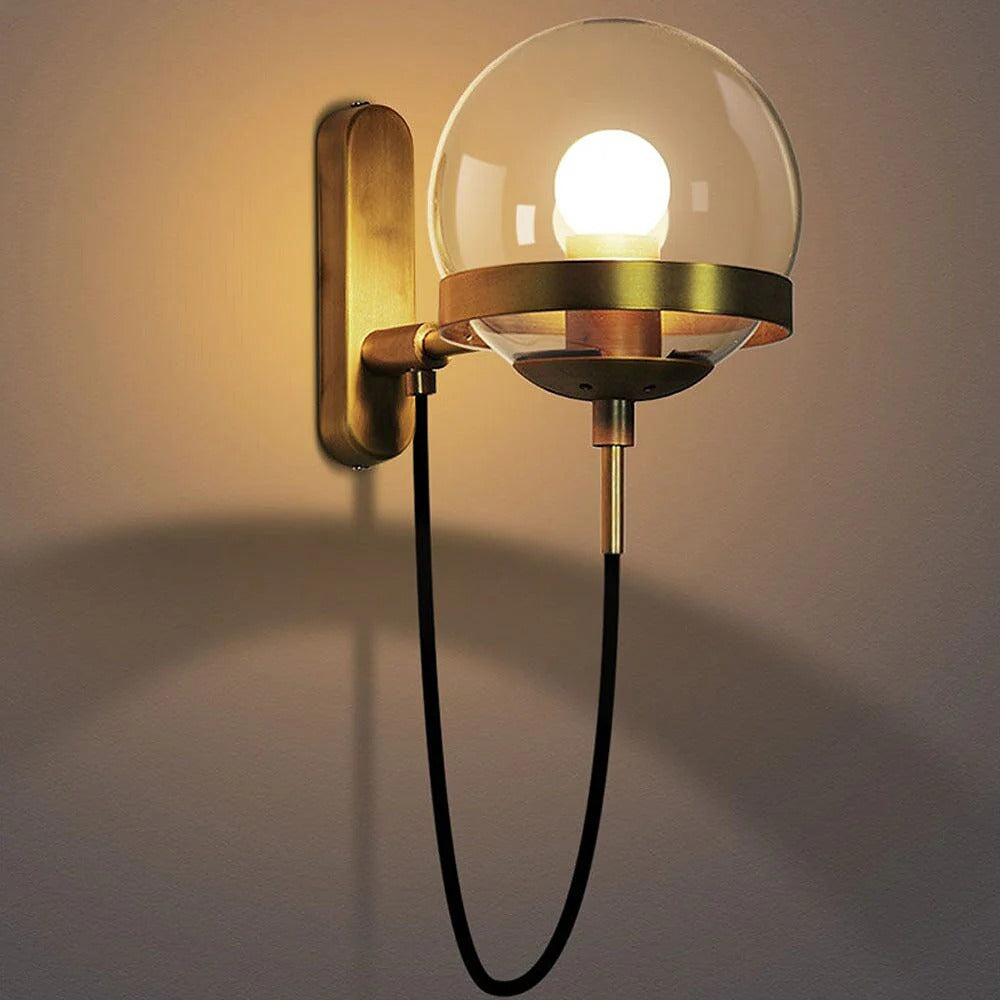 Wall Light Glass Globe Nordic Vintage Style | Soriva