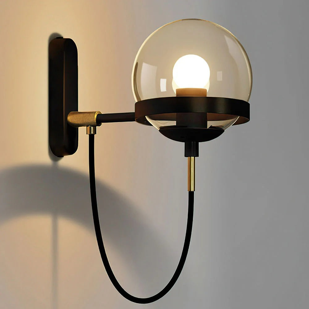 Wall Light Glass Globe Nordic Vintage Style | Soriva