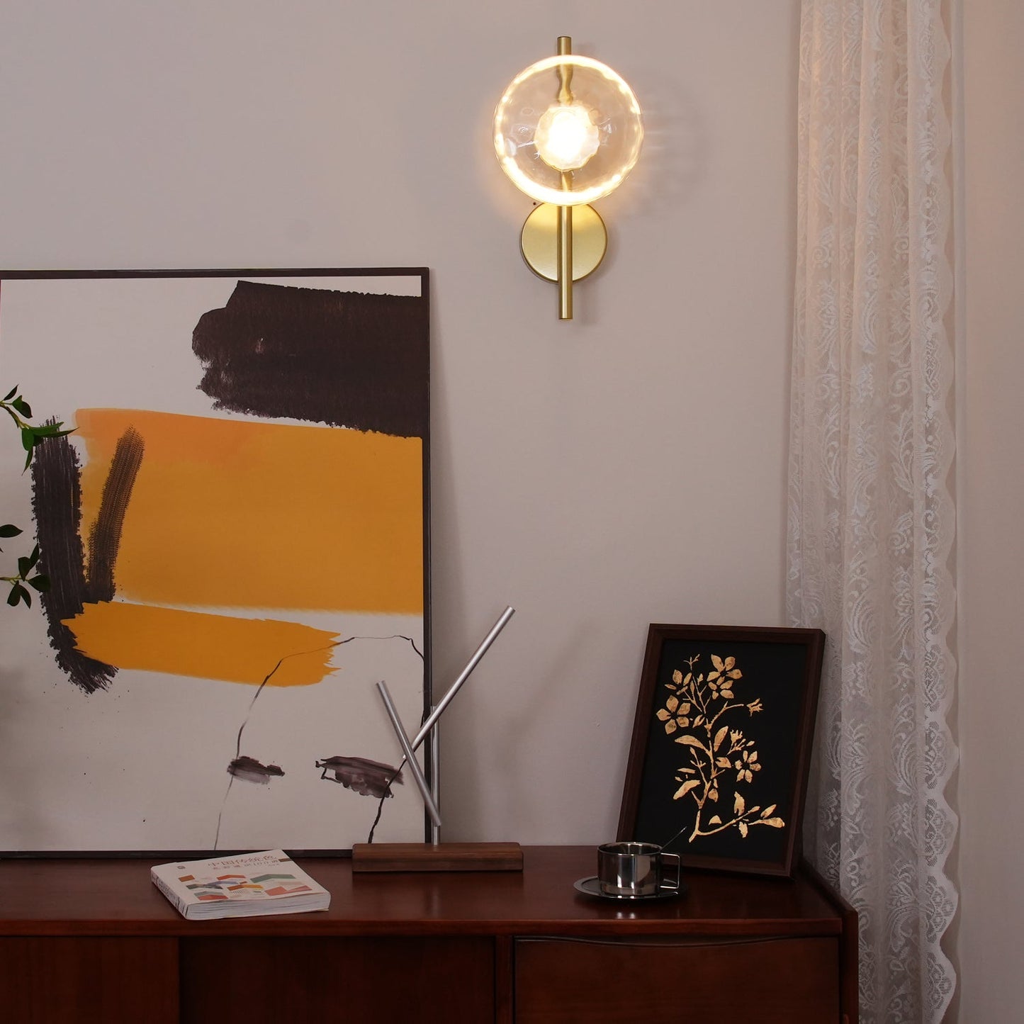 Wall Light Glass Round Nordic Design | Cetora