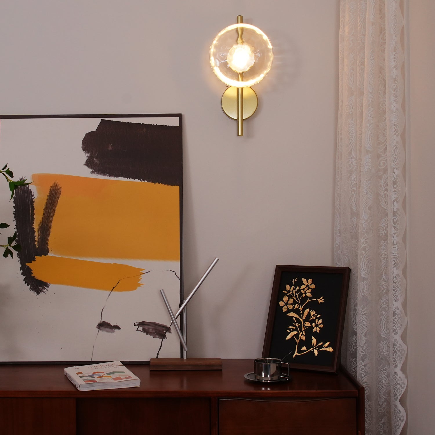 Wall Light Glass Round Nordic Design | Cetora