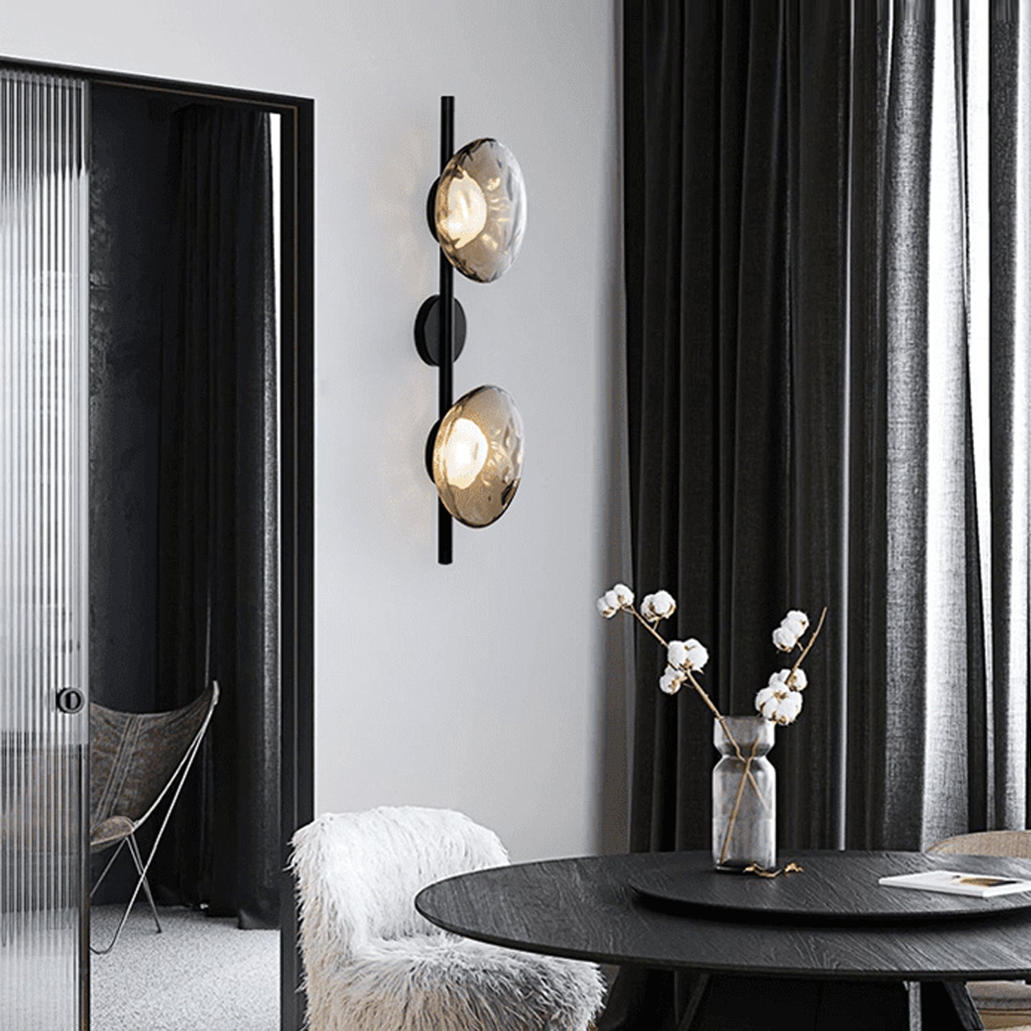 Wall Light Glass Round Nordic Design | Cetora