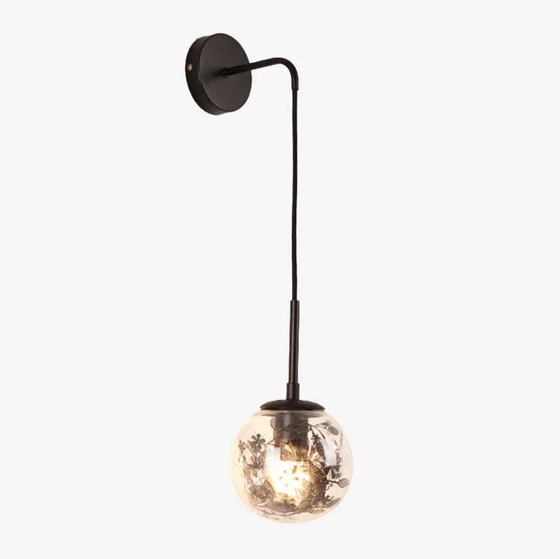 Wall Light Glass Sphere with Gold Leaf Modern Design | Aurivo
