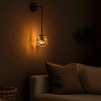 Wall Light Glass Sphere with Gold Leaf Modern Design | Aurivo