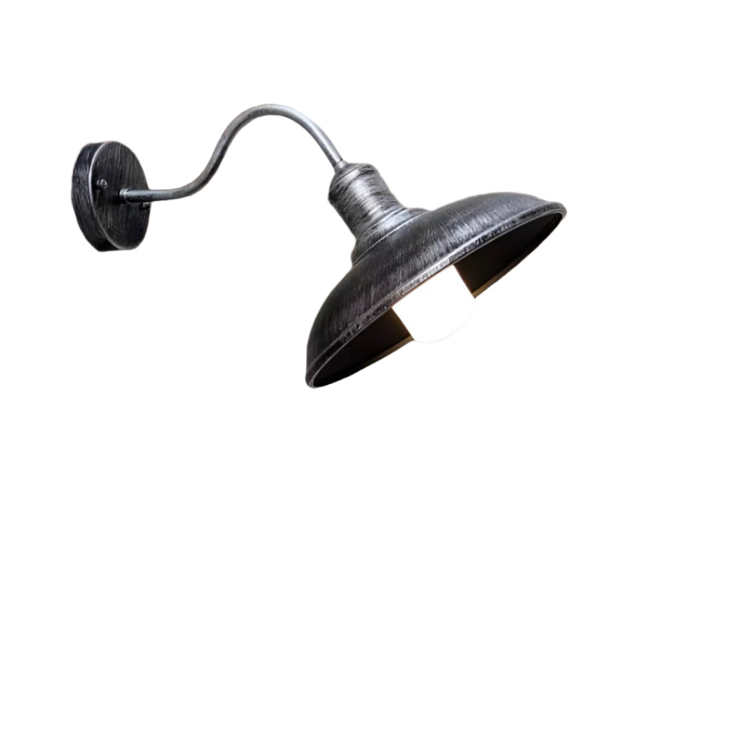 Wall Light Iron Bowl Outdoor Industrial Style | Ardeli