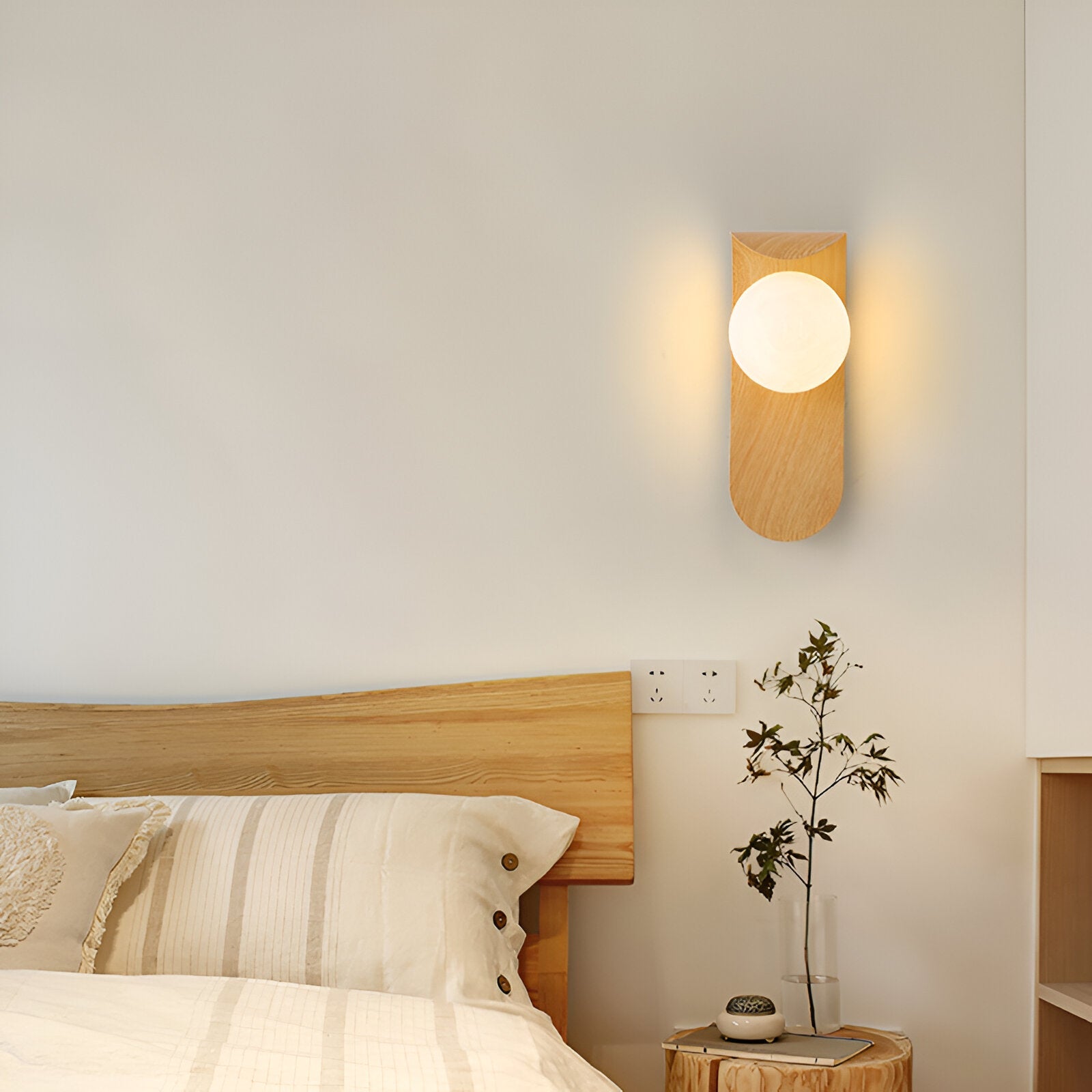 Wall Light Iron Wood Accent Nordic Minimalist | Varein