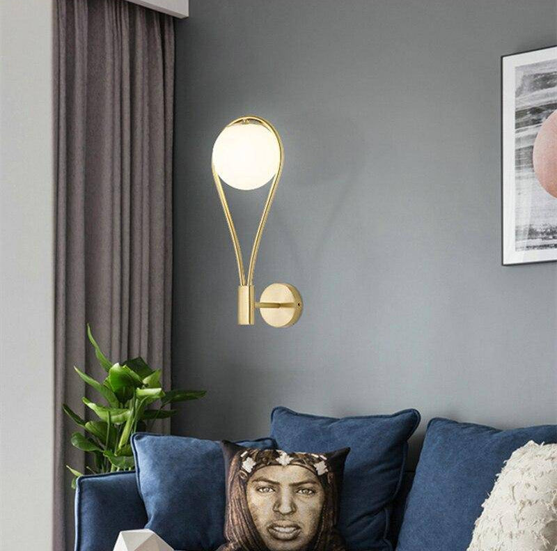 Wall Light LED Glass Globe Modern Design Bedroom Use | Wozami