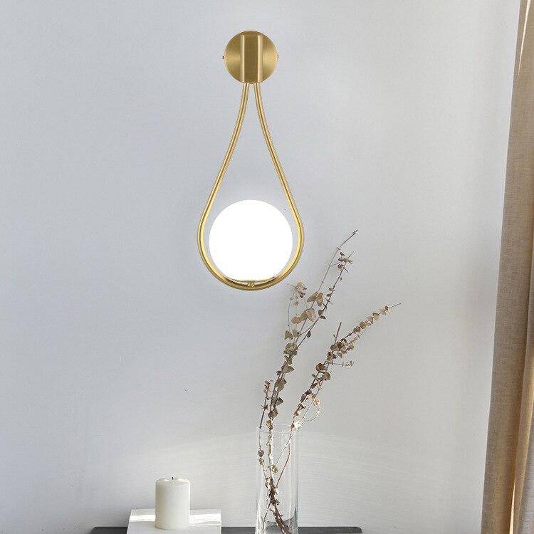 Wall Light LED Glass Globe Modern Design Bedroom Use | Wozami