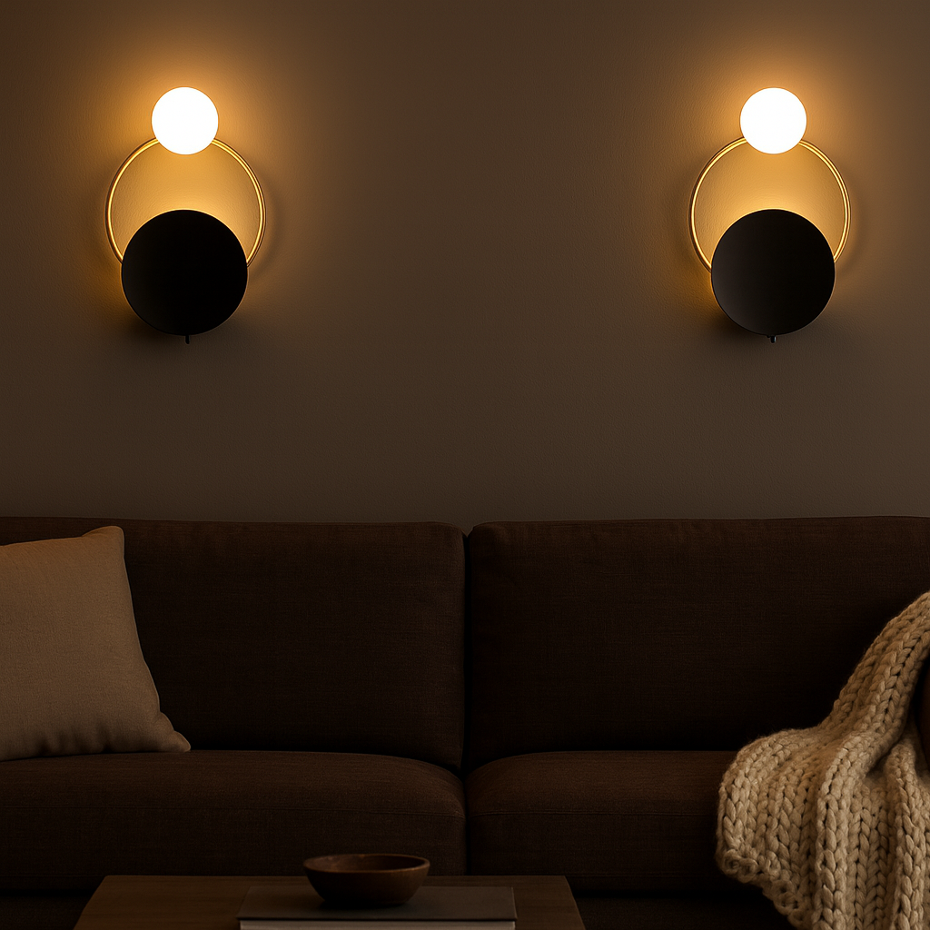 Wall Light LED Metal Gold Black Vintage Design | Orvello