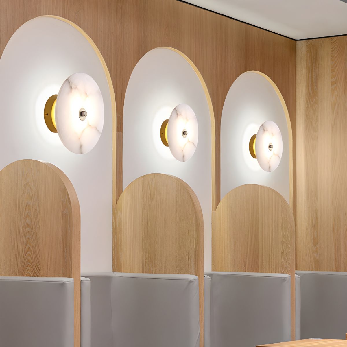 Wall Light Marble Alabaster Modern Round Design | Luniver