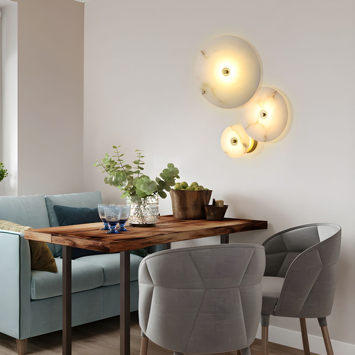 Wall Light Marble Alabaster Modern Round Design | Luniver