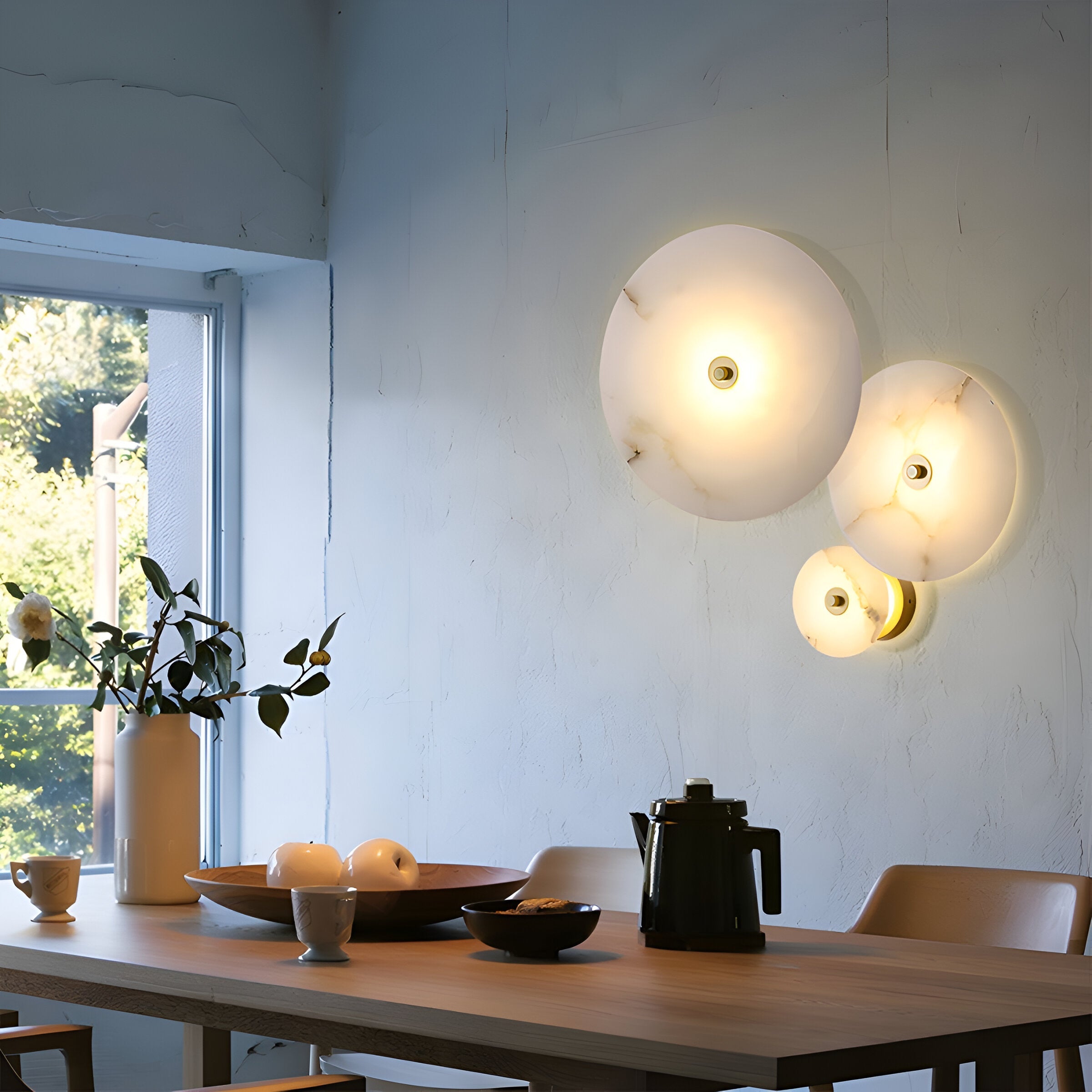 Wall Light Marble Alabaster Modern Round Design | Luniver