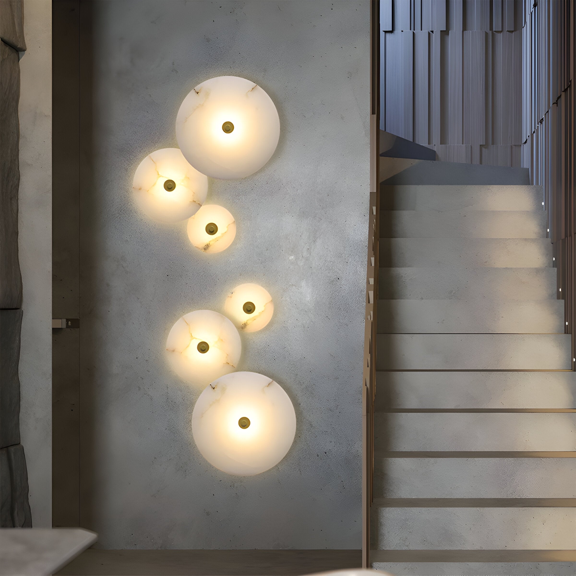 Wall Light Marble Alabaster Modern Round Design | Luniver