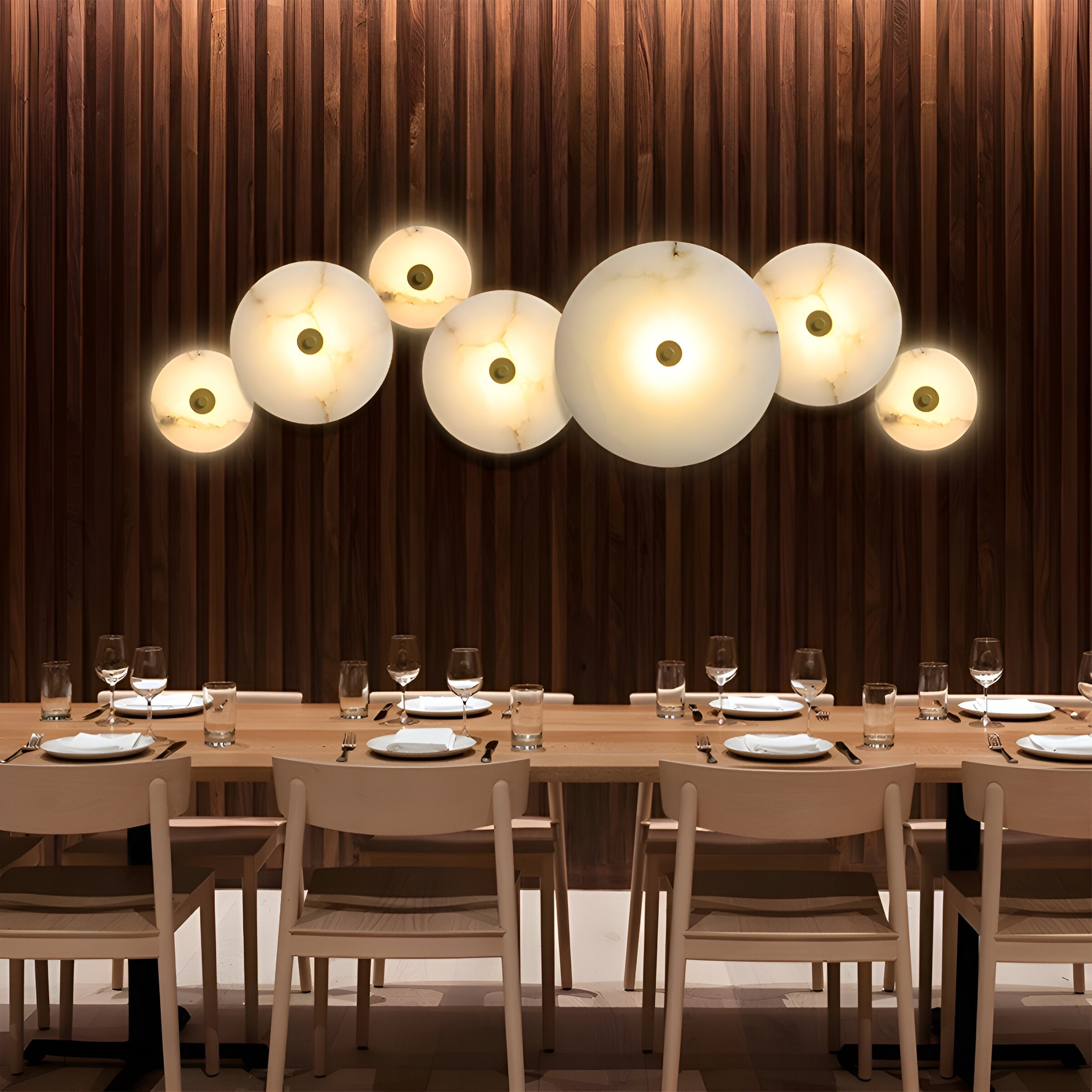 Wall Light Marble Alabaster Modern Round Design | Luniver